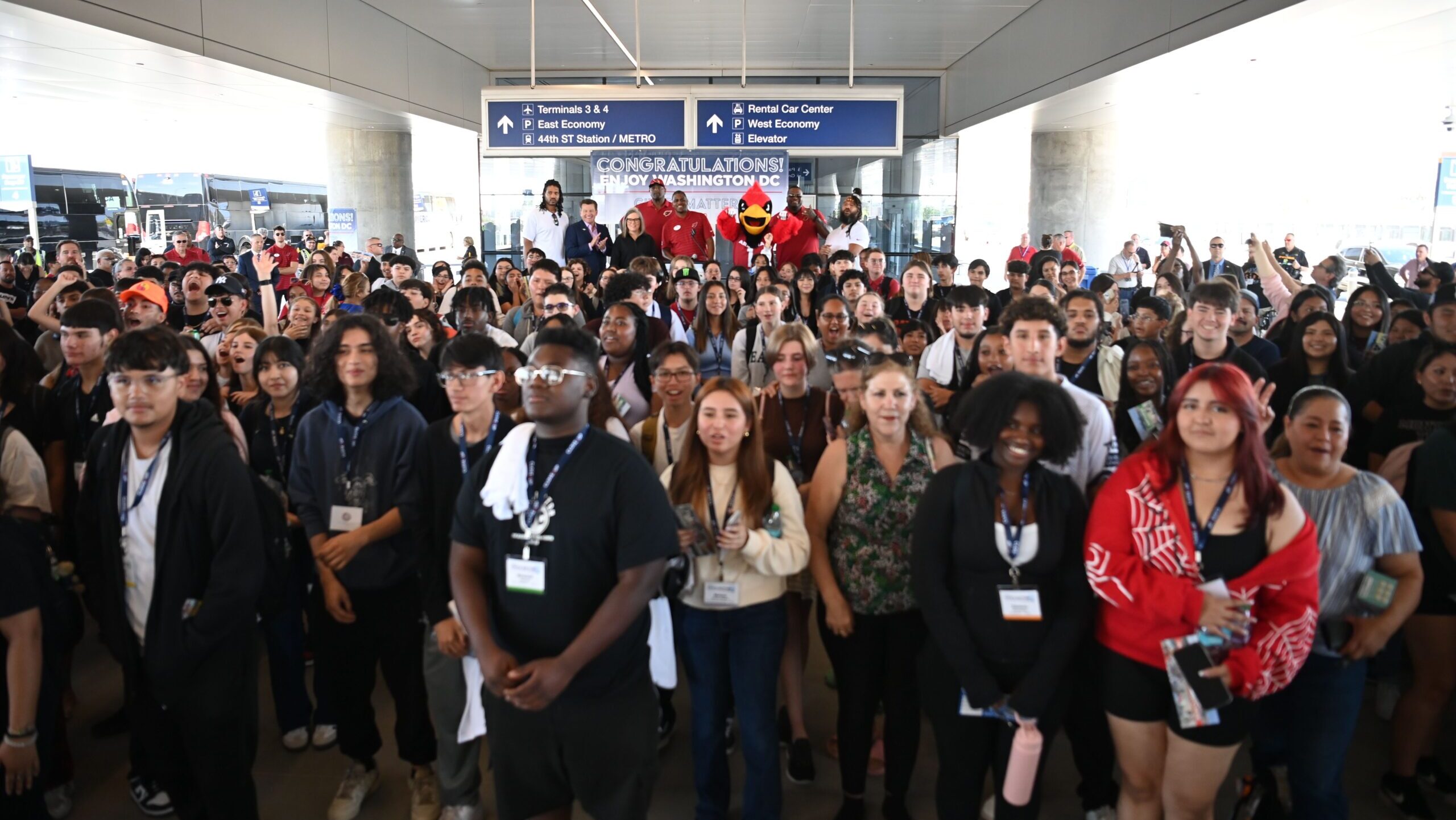 The students at Sky Harbor Airport tuesday morning before their flight to Washington D.C. (Courtesy...