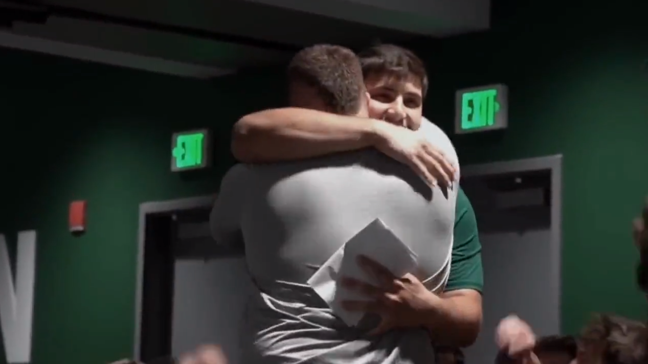 Brian Dooley (grey) and Zack Conti (green) (Eastern Michigan football screenshot)...
